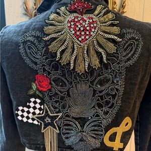 Embellished Black Denim Jacket